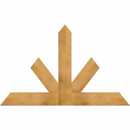 Ekena Millwork Saratoga Rough Sawn Timber Gable Bracket, Western Red Cedar, 60"W x 38"H x 2"D x 6"F, 15/12 Pitch GBW060X38X0206SAR00RWR